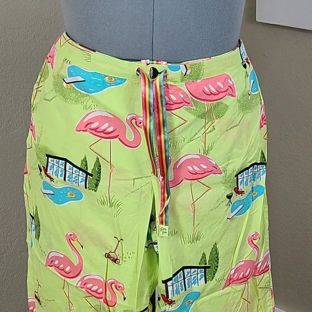 Flamingo Pajamas Nick & Nora Y2k 2000 Size Large - Picture 6 of 15